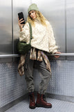 VERY J Fuzzy Fleece Half Zip Cable Pattern Sweatshirt - Trendsi