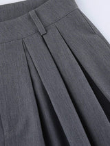 High-Waisted Wide-Leg Pleated Pants - Trendsi - Flyclothing LLC
