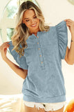 BiBi Mineral Washed Terry Top - Trendsi - Flyclothing LLC