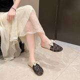 Round Toe Bow Slip-Ons - Trendsi - Flyclothing LLC