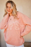 And The Why WIFEY & Heart Round Neck Sweater - Trendsi