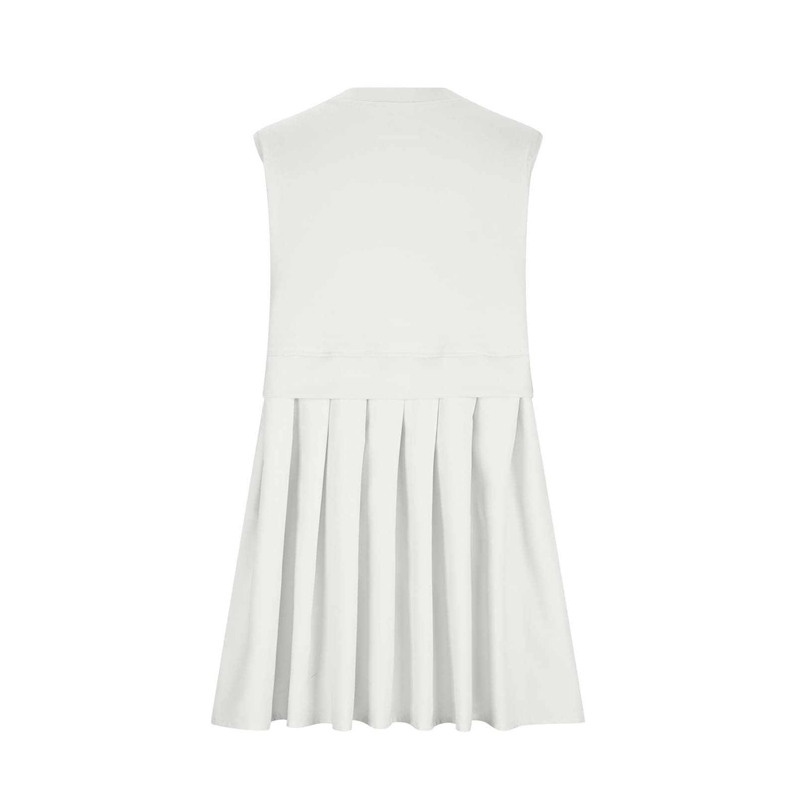 Pleated Round Neck Sleeveless Mini Dress - Trendsi