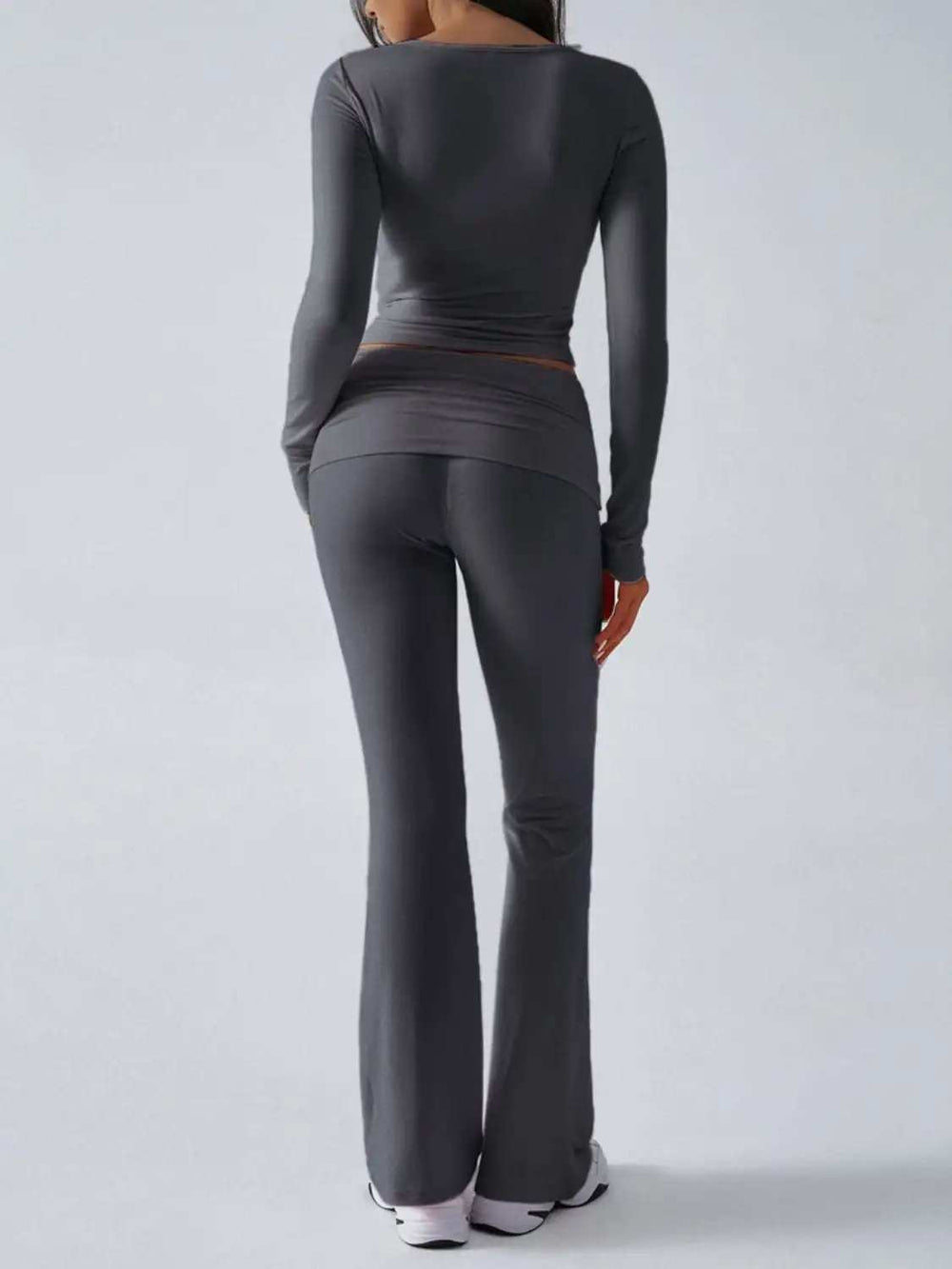 Devine Ruched Long Sleeve Top and Pants Set - Trendsi - Flyclothing LLC