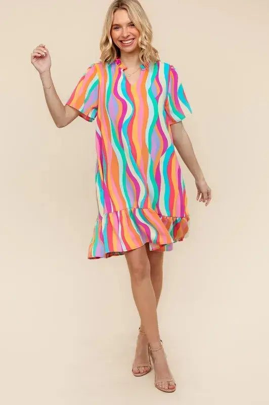 Haptics Tiered Woven Ruffle Hem Dress - Trendsi - Flyclothing LLC