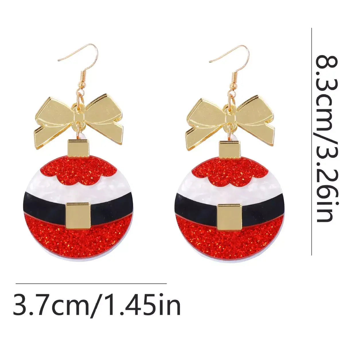 Christmas Dangle Earrings with Bow - Trendsi - Flyclothing LLC