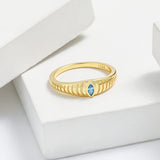 925 Sterling Silver Inlaid Zircon Ring - Trendsi