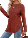 Round Neck Raglan Sleeve T-Shirt - Trendsi - Flyclothing LLC