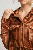 Umgee Texture Tiered Collared Long Sleeve Dress - Trendsi