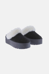 Weeboo Thick Bottom Fur Trim Snow Slippers - Trendsi - Flyclothing LLC