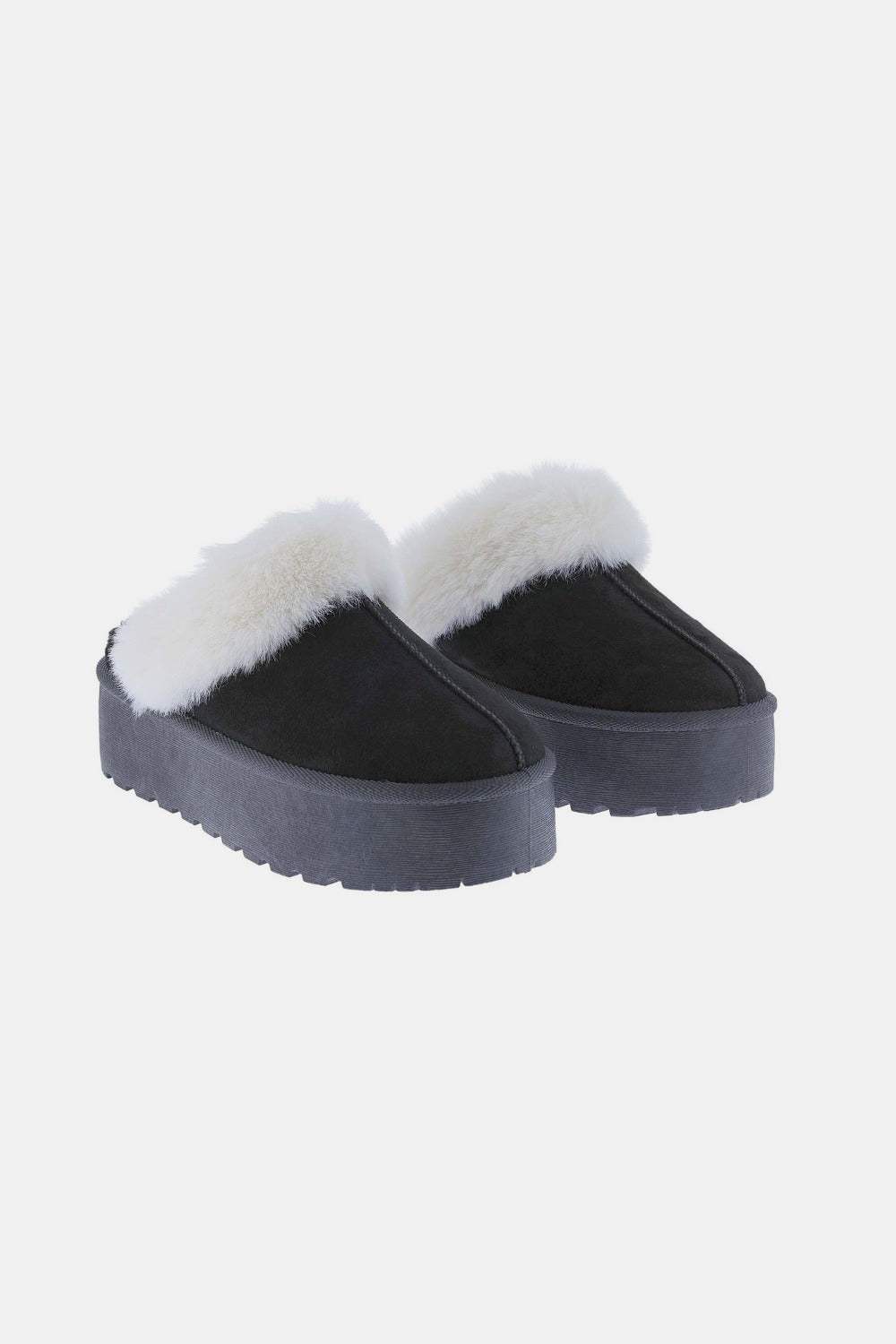 Weeboo Thick Bottom Fur Trim Snow Slippers - Trendsi - Flyclothing LLC