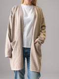 Open Front Long Sleeve Cardigan with Pockets - Trendsi