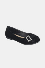 Forever Link Slip On Rhinestone Buckle Ballet Flats - Trendsi
