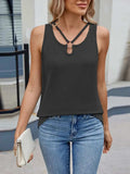 O-Ring Cutout Ribbed Knit Tank Top - Trendsi - Flyclothing LLC