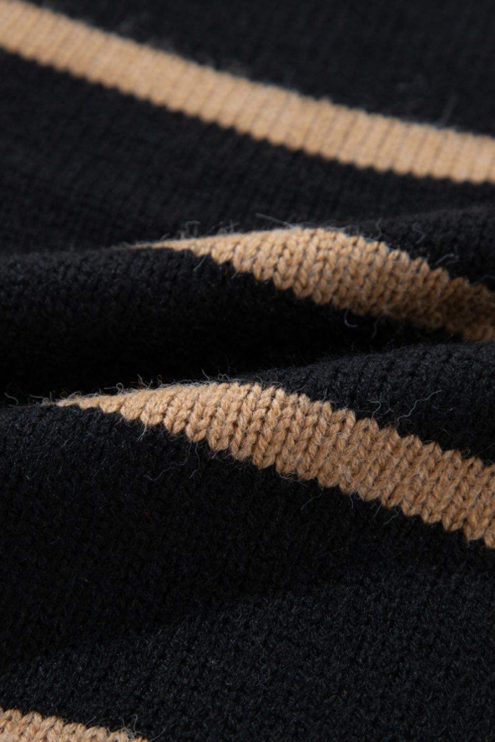Striped Button Down Long Sleeve Cardigan - Trendsi - Flyclothing LLC
