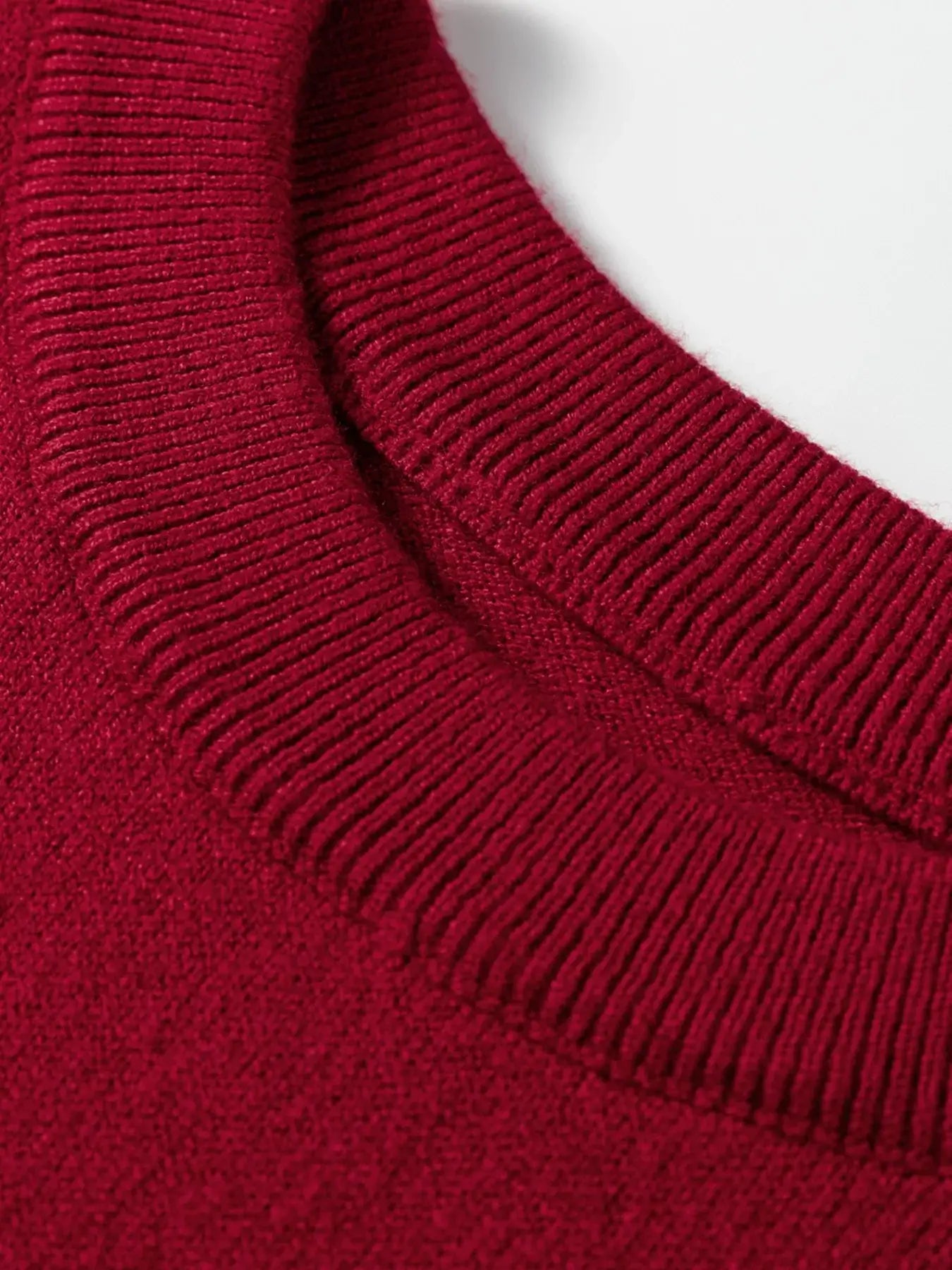 Solid Color Crew Neck Knit Cap Sleeve Sweater - Trendsi - Flyclothing LLC