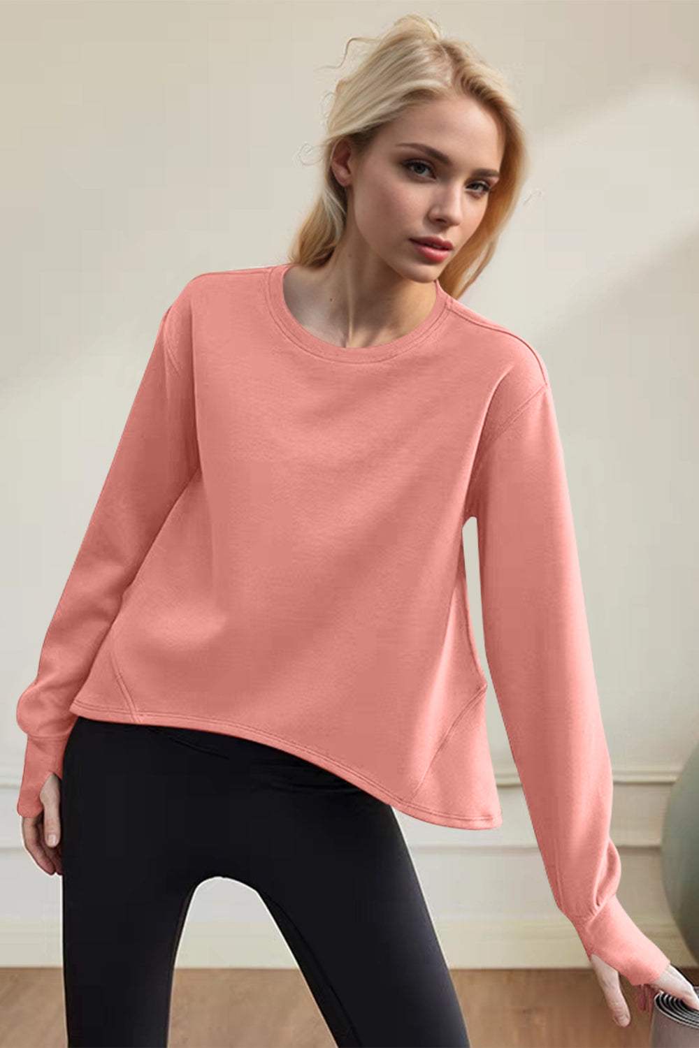 Basic Bae Air Scuba Round Neck Long Sleeve Sweatshirt - Trendsi - Flyclothing LLC
