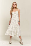 ADORA Smocked Floral Sweetheart Neck Cami Dress - Trendsi