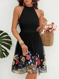Cutout Grecian Neck Mini Dress - Trendsi