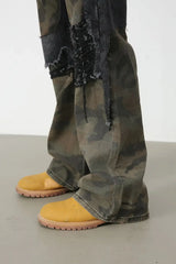 Men's Frayed Hem Camouflage Jeans - Trendsi - Flyclothing LLC
