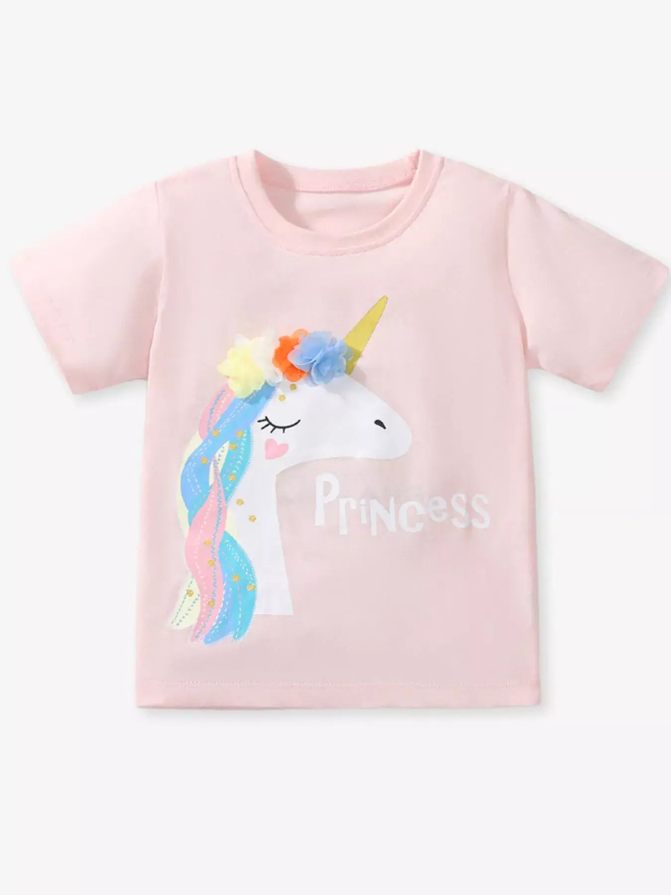 Children's Unicorn Graphic Round Neck T-Shirt - Trendsi - Flyclothing LLC