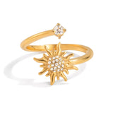 18K Gold-Plated Zircon Sun Bypass Ring - Trendsi - Flyclothing LLC