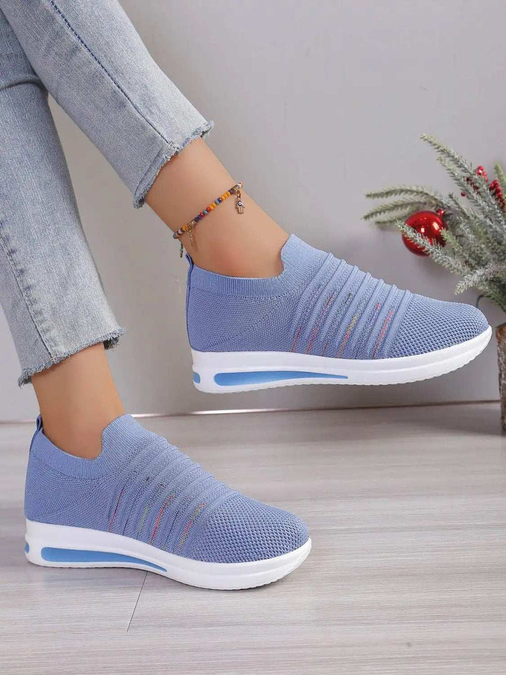 Breathable Mesh Wedge Sneakers - Trendsi - Flyclothing LLC