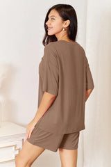 Basic Bae Full Size Soft Rayon Half Sleeve Top and Shorts Set - ShopBasicbae - Flyclothing LLC