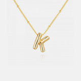 Gold-Plated Letter Pendant Necklace - Trendsi - Flyclothing LLC