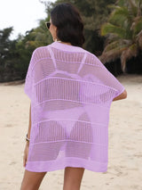 Hollow Out Collared Neck Cover-Up - Trendsi - Flyclothing LLC