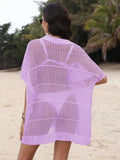 Hollow Out Collared Neck Cover-Up - Trendsi - Flyclothing LLC