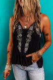 Floral Ruffled Hem Embroidery Cami - Trendsi - Flyclothing LLC