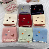 Butterfly Embroidered Knitted Scarf - Trendsi - Flyclothing LLC