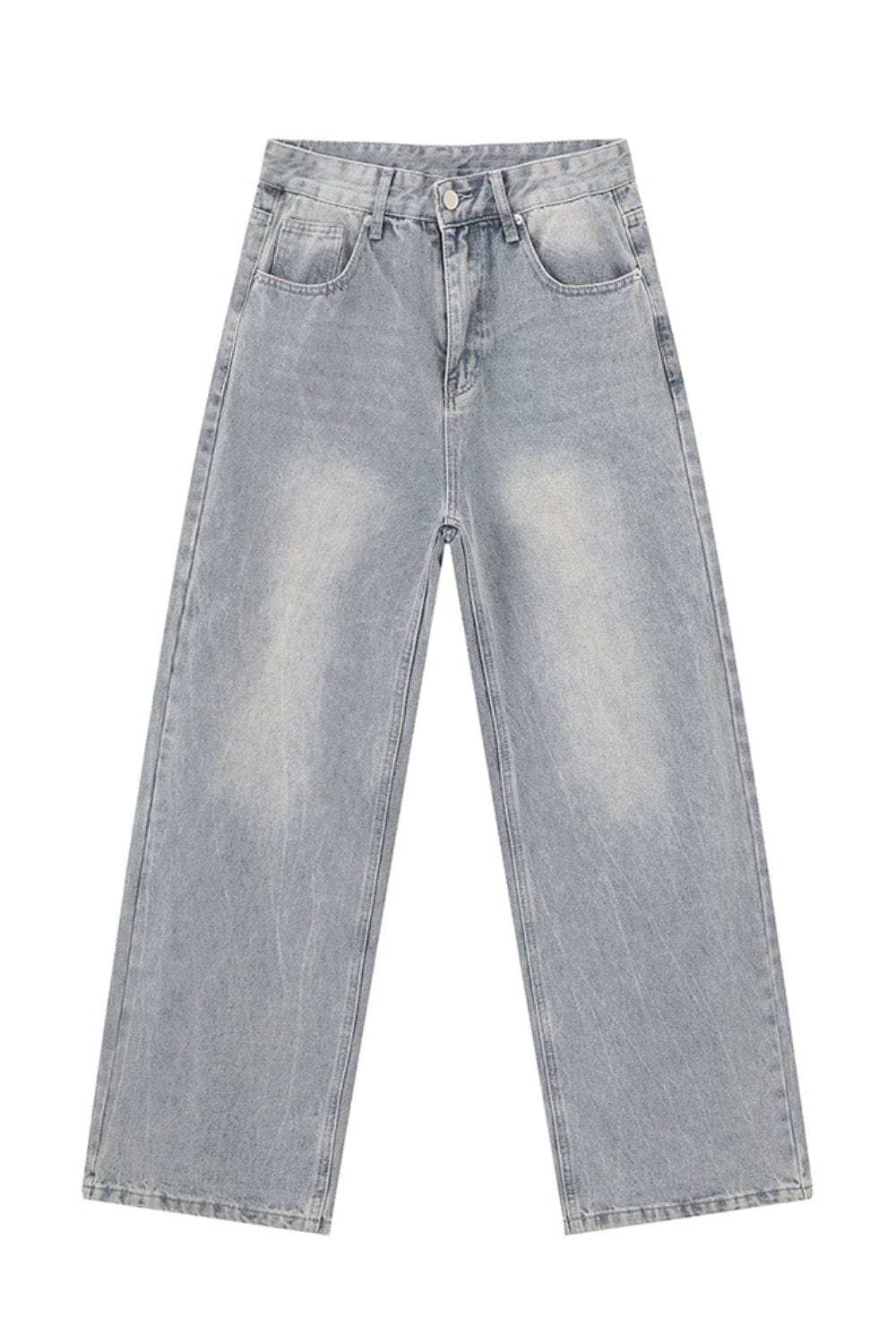 Wide Leg Jeans with Pockets - Trendsi - Flyclothing LLC