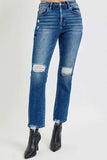 RISEN Full Size High Rise Distressed Crop Straight Jeans - Trendsi - Flyclothing LLC