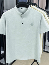 Men's Plus Size Button Detail Short Sleeve Polo - Trendsi - Flyclothing LLC