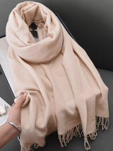 Solid Color Fringe Scarf - Trendsi - Flyclothing LLC
