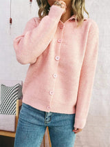 Ribbed Button-Up Cardigan - Trendsi - Flyclothing LLC