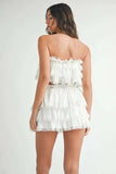 MABLE Ruffle Layered Crop Top and Mini Skirt Set - Trendsi - Flyclothing LLC