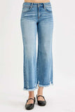RISEN Full Size Mid Rise Crop Wide Leg Jeans Plus Size - Trendsi - Flyclothing LLC