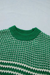 Striped Textured Knit Sweater - Trendsi - Flyclothing LLC