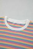 Striped Round Neck Top and Shorts Set - Trendsi - Flyclothing LLC