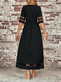 Full Size Round Neck Half Sleeve Dress Plus Size - Trendsi - Flyclothing LLC