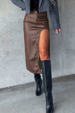 Slit Midi Skirt with Pockets - Trendsi - Flyclothing LLC