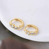 925 Sterling Silver Moissanite Huggie Earrings - Trendsi - Flyclothing LLC