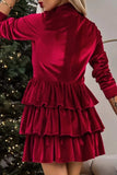 Ruffled Layered Long Sleeve Mini Dress - Trendsi - Flyclothing LLC