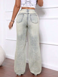 Distressed High Waist Jeans - Trendsi - Flyclothing LLC