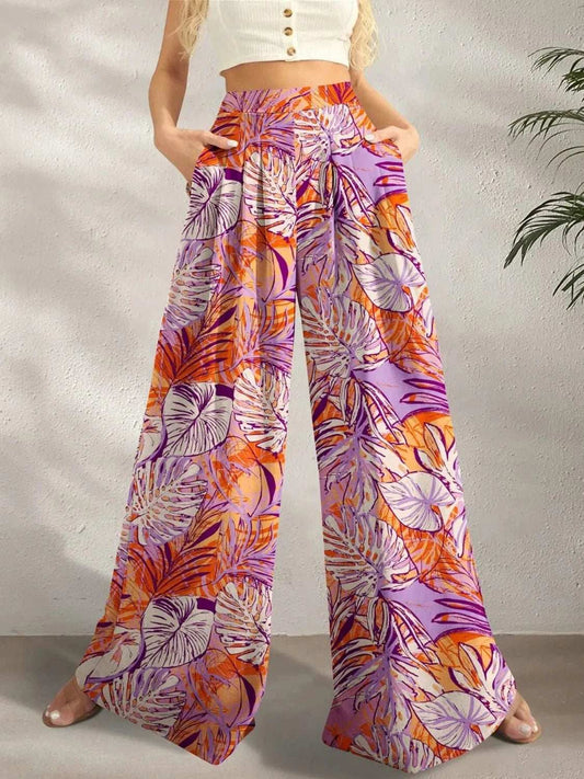 Printed Wide Leg Pants - Trendsi - Flyclothing LLC