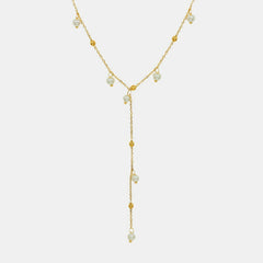 18K Gold-Plated Pearl Drop Necklace - Trendsi