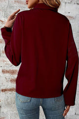 Pocketed Zip Up Collared Neck Long Sleeve Jacket - Trendsi - Flyclothing LLC