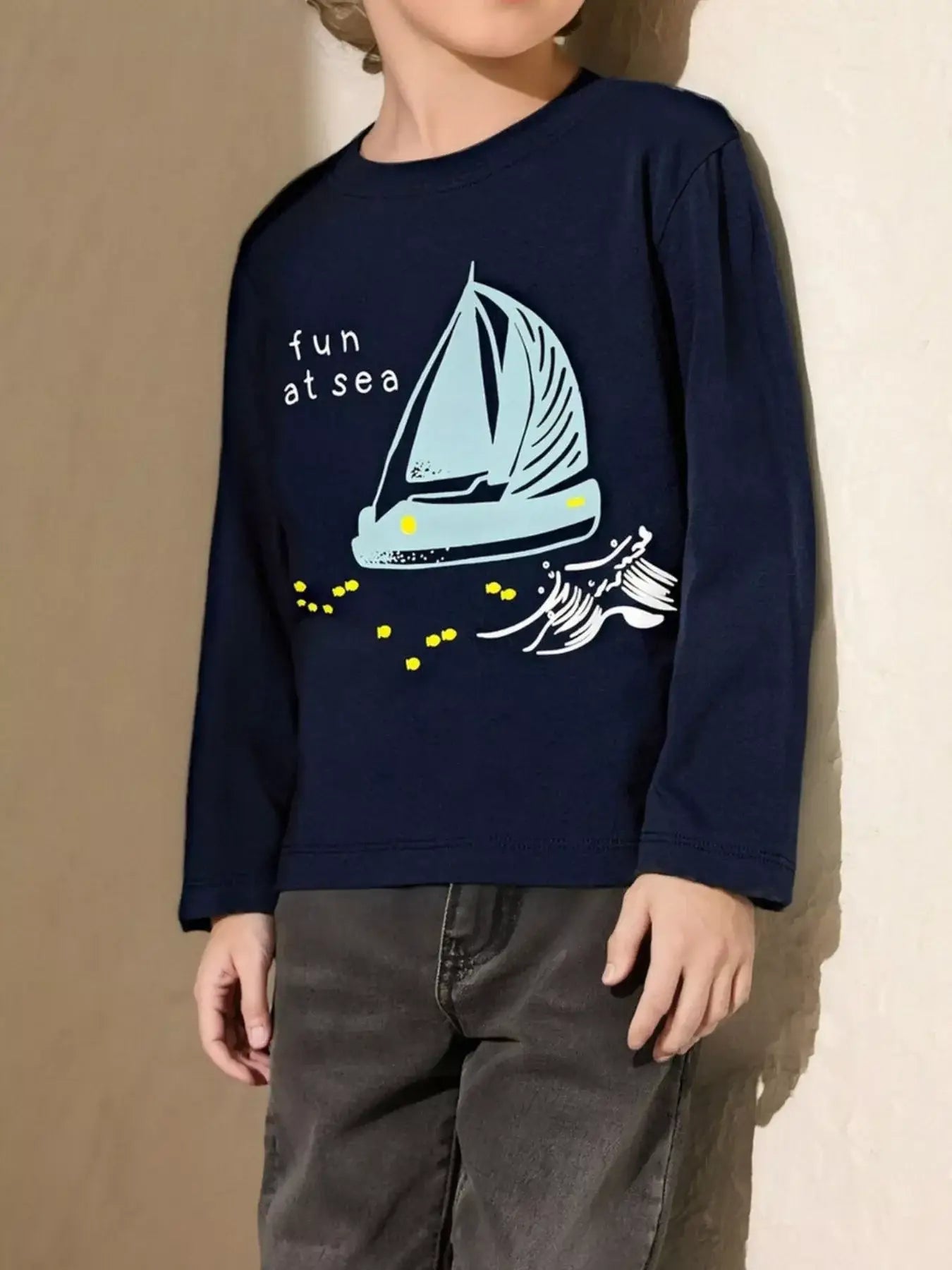 Children's Fun at Sea Graphic Long Sleeve T-Shirt - Trendsi - Flyclothing LLC